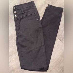 Gray High Waisted 3 Button Jeans